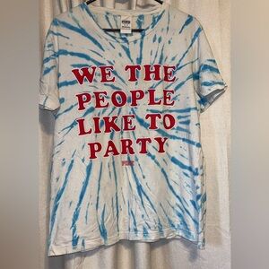 PINK Victoria's Secret Blue Tie-Dye Tee